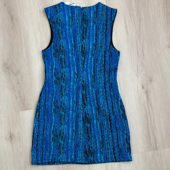 Zara Blue Sheath Mini Dress Sleeveless Crew Neck - Picture 5 of 5